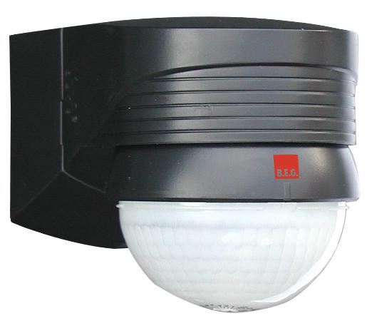 16m External PIR Detector, Black, 2000W, 280° Beam Angle, IP44