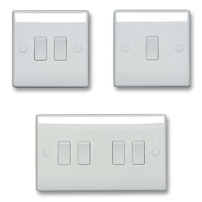 2 Gang 2 Way Light Switch, White