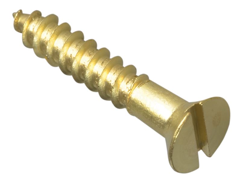 Wood Screws, Slotted, RAH, Brass