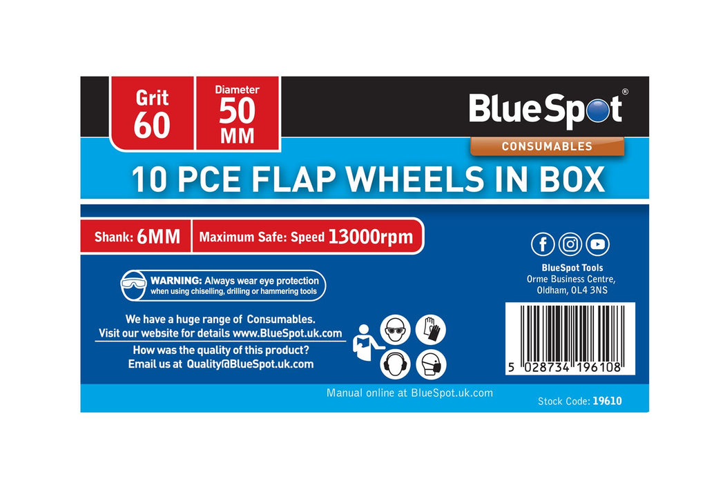50mm Flap Wheels In Box - 10 Piece
