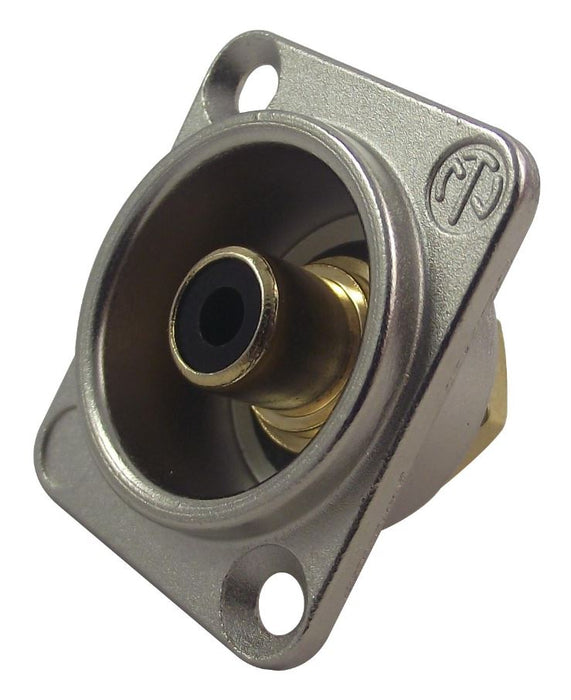 Phono D Socket, Nickel, Black
