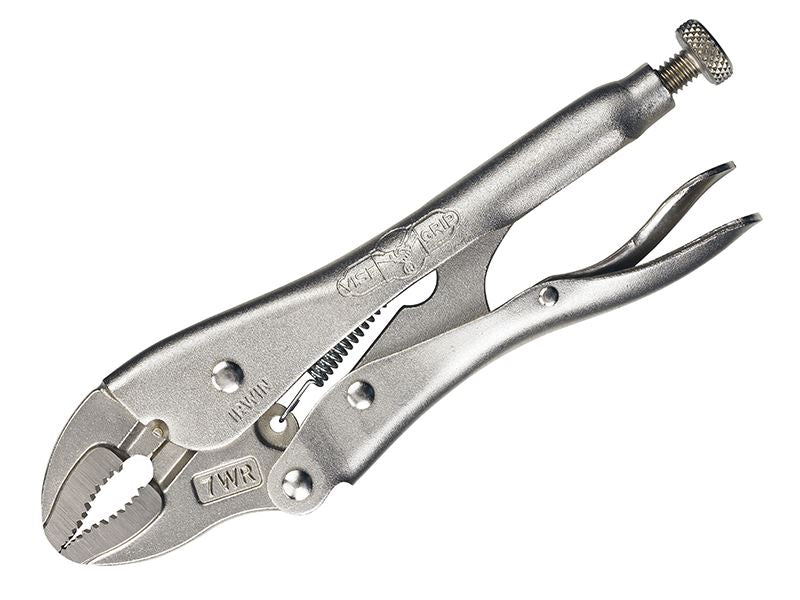 Curved Jaw Locking Pliers with Wire Cutter