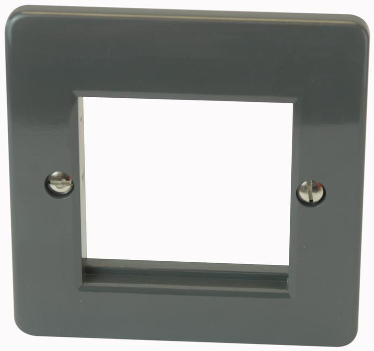 1 Gang 2 Module Euro Frontplate, Grey