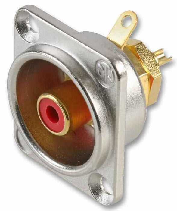 Phono Socket, D Shell, Red