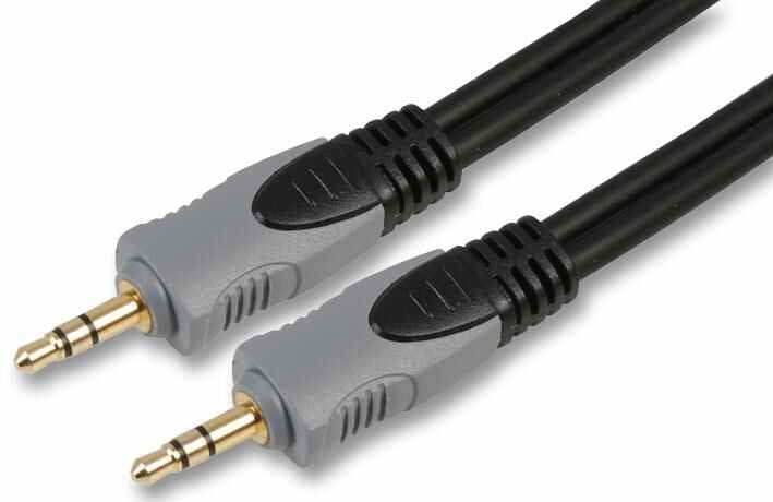 3.5mm Stereo Jack Plug to Plug Lead, 5m Black