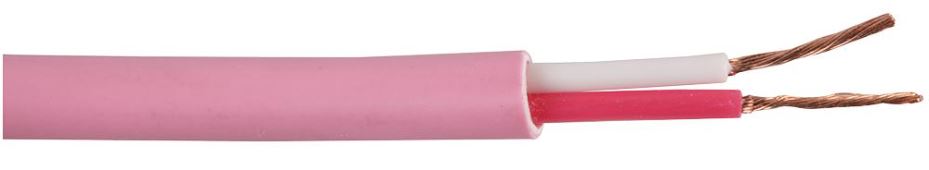 2-Core Unscreened Speaker Cable, 24/0.20mm, Pink, 50m