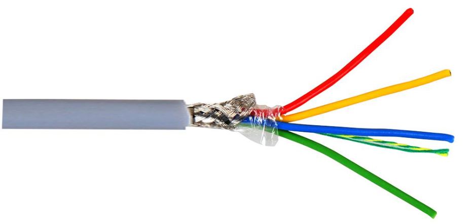 7-2-4C 4-Core Screened Cable, 0.2mm, Grey, 25m