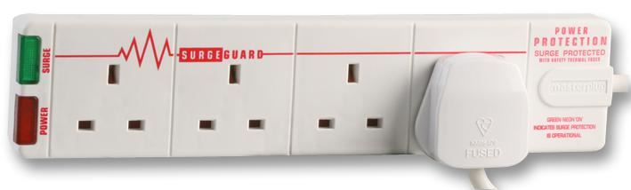 4 Gang Surge Protected Extension Lead, 2m