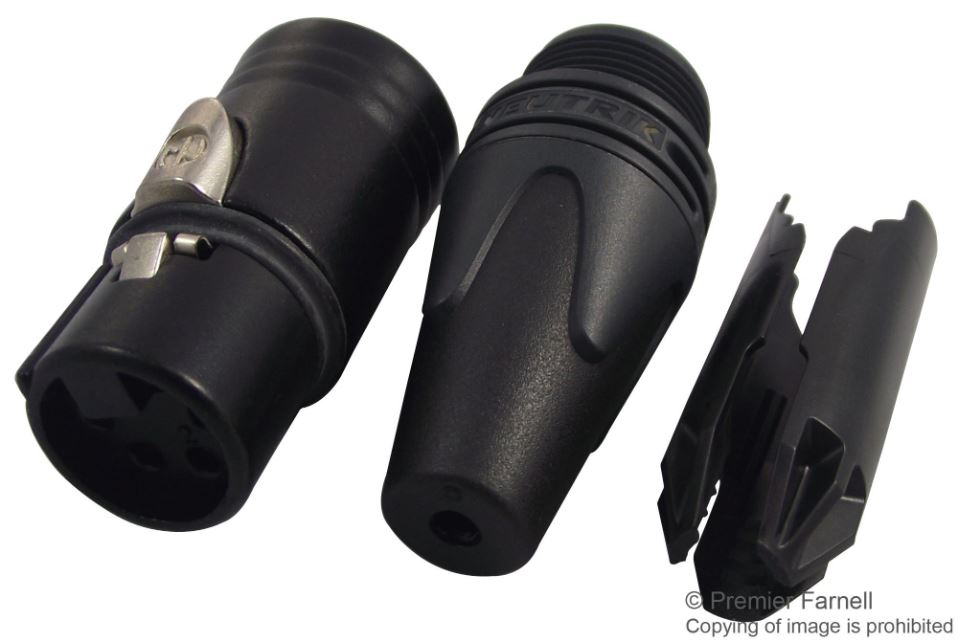 XLR Socket, 4 Pole, Black