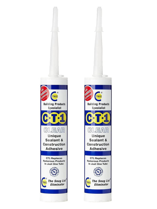 Clear - Building Sealant & Adhesive Snag Tube for Virtually Any Material (2 Pack)