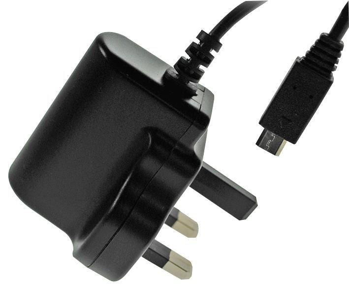 1A, Micro USB Mains Charger (Level VI) with built in Micro USB Lead