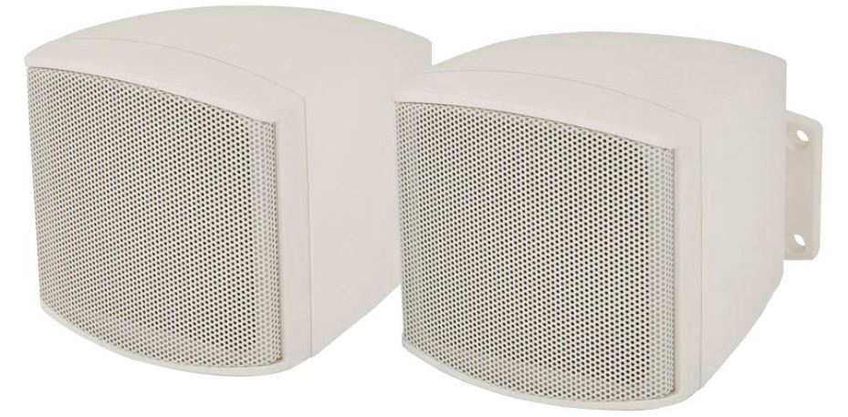 2.5" Compact Background PA Speakers, 100V / 8 Ohm - White Pair