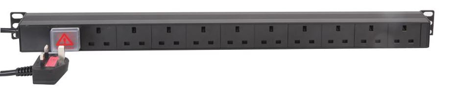 10 Way Switched 13A Mains Sockets Vertical PDU