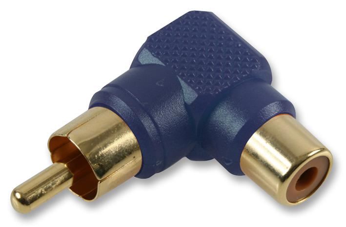 Phono Adaptor, 90 Degree, Gold