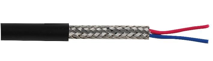 7-2-2C 2 Core Screened Cable, 0.2mm, Black, 25m
