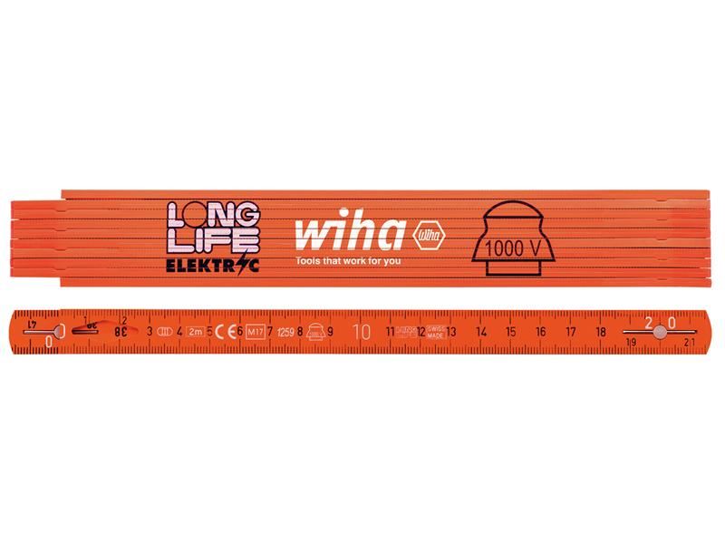 Longlife® Electrician's Folding Ruler 2m