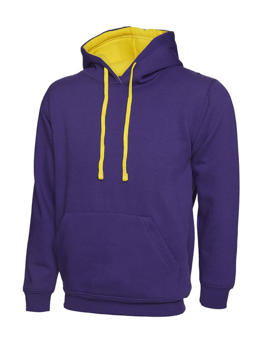 Unisex Contrast Hooded Sweatshirt/Jumper  - 50% Polyester 50% Cotton