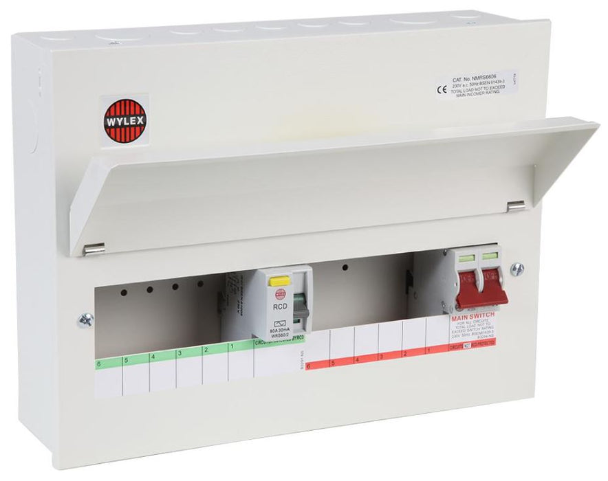 6/6 Split Load Metal Consumer Unit, 80A 30mA RCD