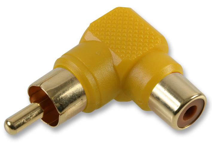 Phono Adaptor, 90 Degree, Gold