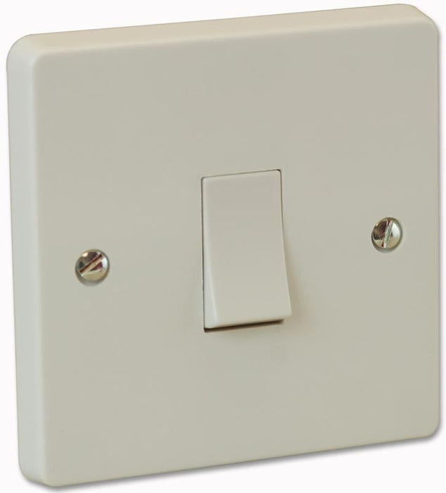 10AX 2 Way SP Light Switch, White