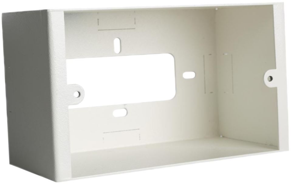 75mm 2 Gang Metal Surface Box, White