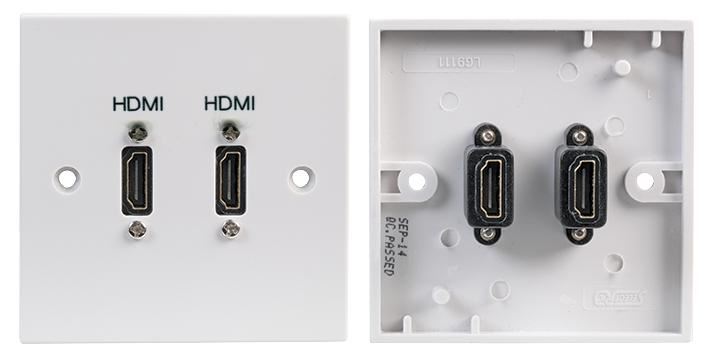 1-Gang AV Wallplate with 2x HDMI Female Connectors