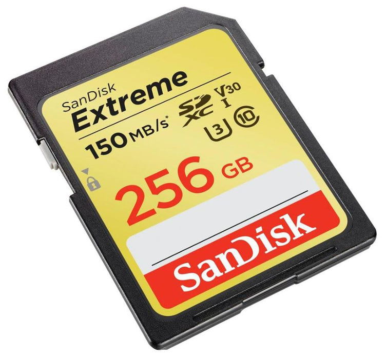 Extreme SDXC Class 10 U3 Video Class 30, 256GB up to 150MB/s