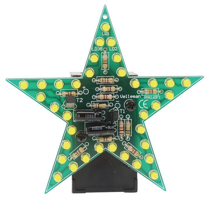 Mini Flashing Yellow LED Star Kit