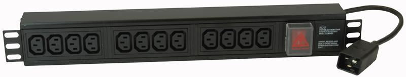 12 Way IEC C13 PDU with C20 Plug