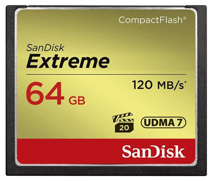 64GB Extreme CompactFlash Memory Card - 120 MB/s
