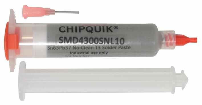 CHIP QUIK Solder Paste No Clean Lead-Free in 10cc Syringe 35g Water Washable T3