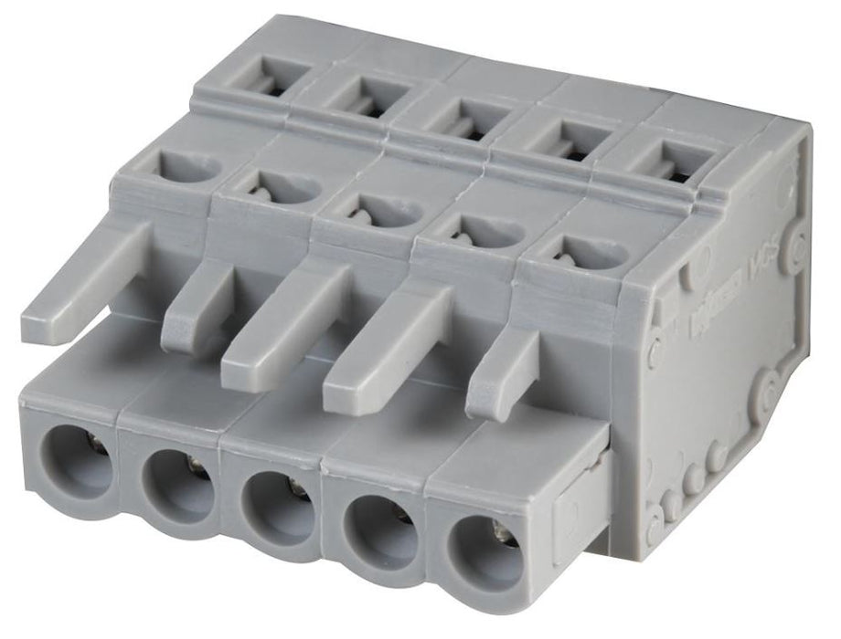 Pluggable Terminal Socket Connector with CAGE CLAMP Actuation 5mm Pitch Grey