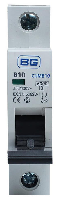 10A Single Pole MCB, B Curve, 6kA