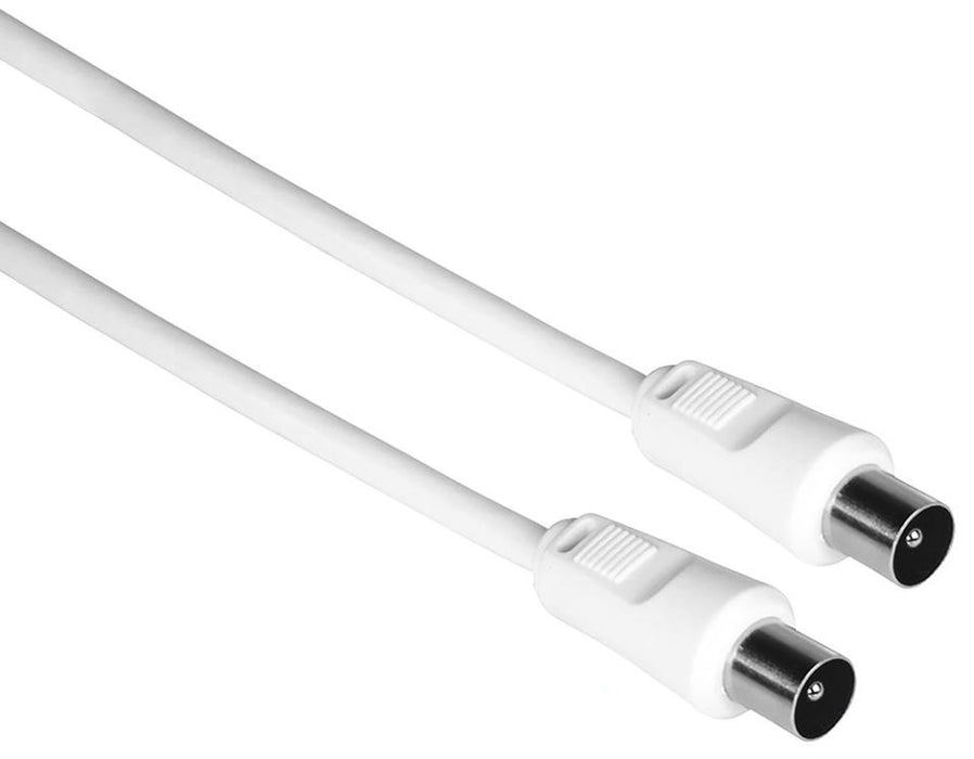 Coaxial Fly Lead, Plug to Plug, 2m, White