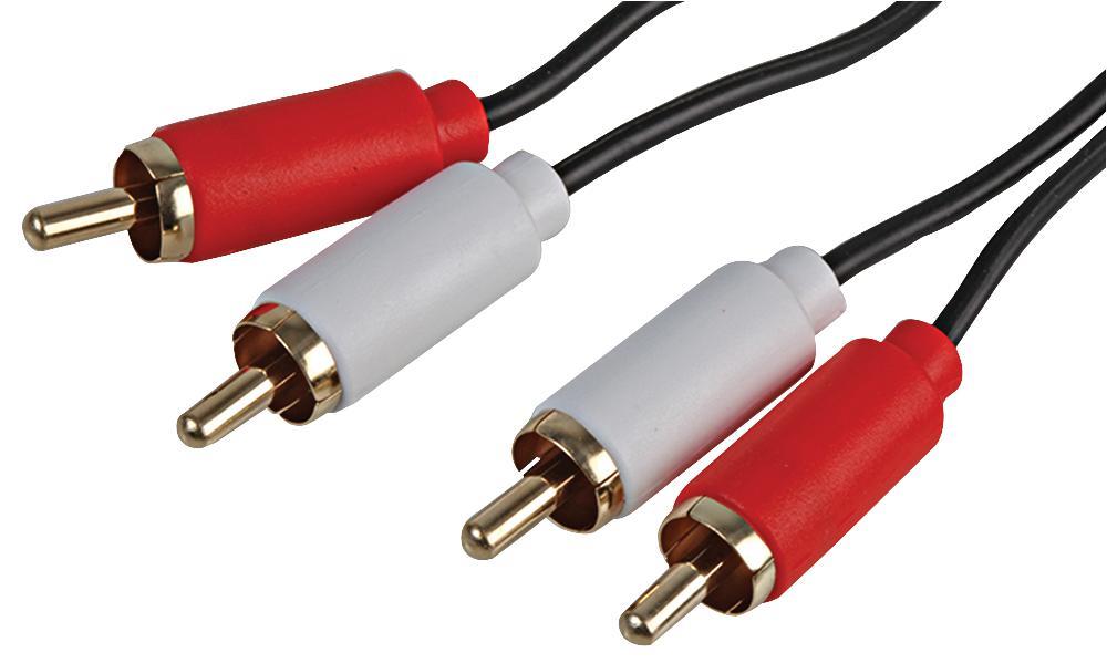 Slim 2x Phono (RCA) Plug to 2x Phono Plug Lead