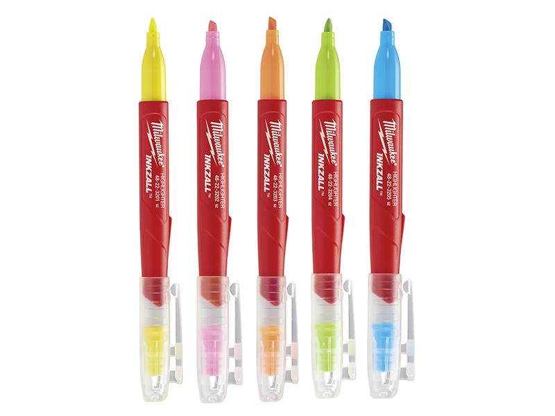 INKZALL™ Highlighter Assorted Colours (Pack  5)