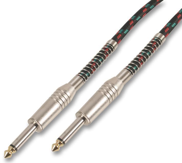 6.35mm (1/4") Mono Jack to Jack Guitar Lead, 5m