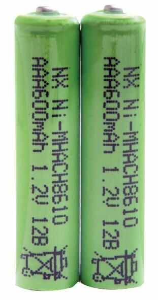 1.2V 600mAh NiMH AAA Cordless Phone Batteries 2 Pack