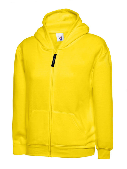 Childrens/Kids  Children’s/Kids Classic Full Zip Hooded Sweatshirt/Jumper - 50% Polyester 50% Cotton