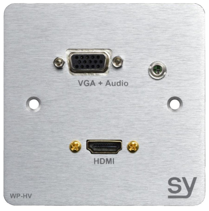 1-Gang HDMI Slim Metal Wallplate with VGA, Silver