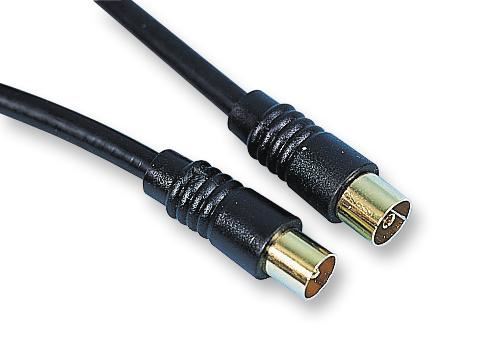 TV Aerial Coaxial Lead, Male to Female, Black