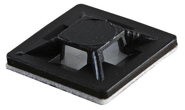 28 x 28mm Cable Tie Mounts Self Adhesive Black - 100 Pack