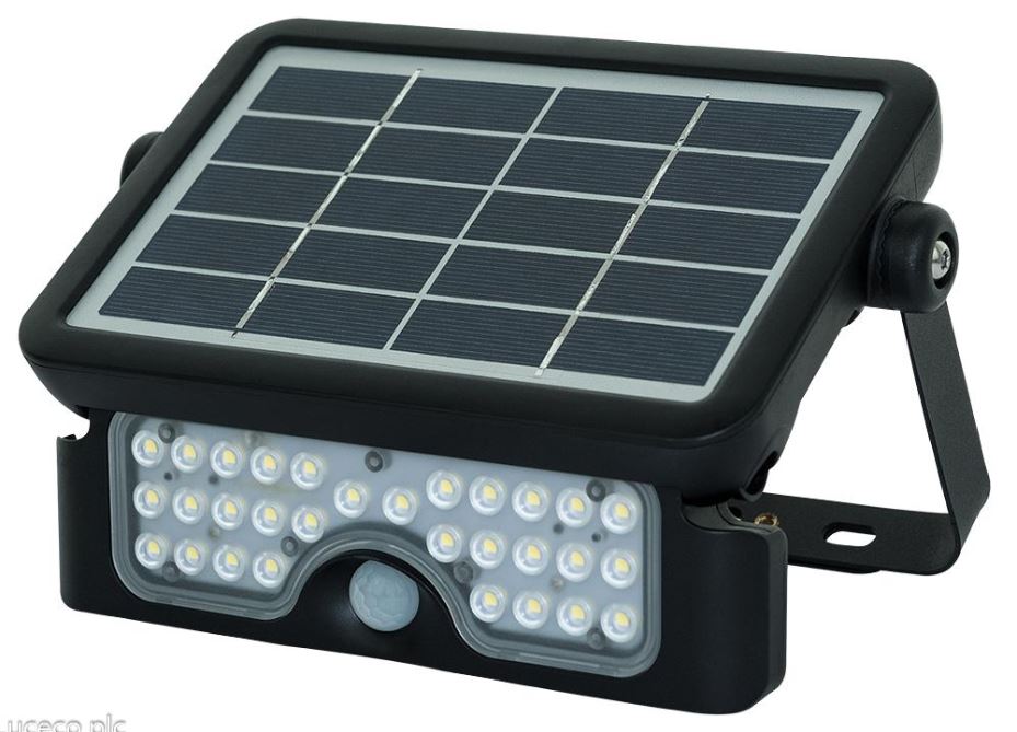 Solar LED Floodlight with PIR Sensor, 550lm, 4000K, IP65