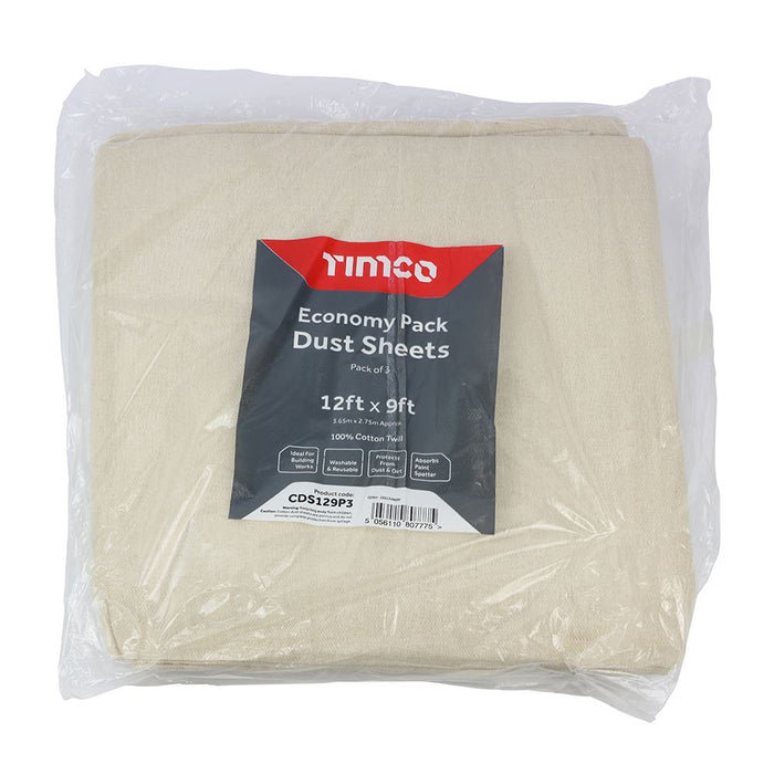 Economy Dust Sheets (Size 12ft x 9ft - 3 Pieces)