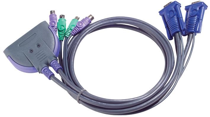 2-Port PS/2 VGA Cable KVM Switch - 1.2m