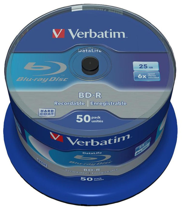 6x Speed BD-R SL Blank Blu-ray Discs - 50 Pack Spindle
