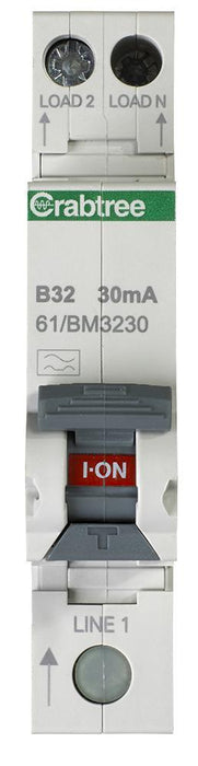 32A 30mA RCBO single module B Curve