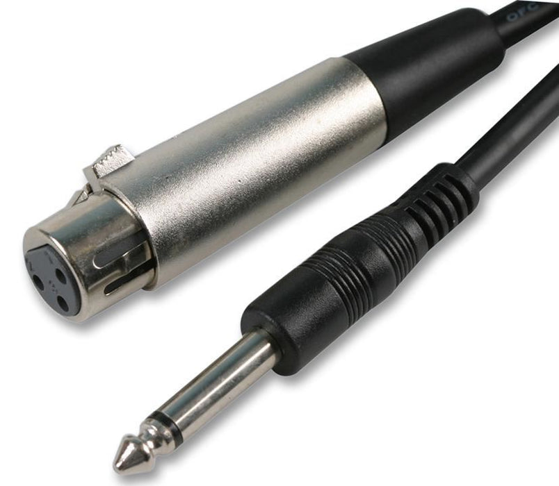 3 Pin XLR Socket to 6.35mm (1/4") Mono Jack Plug Lead