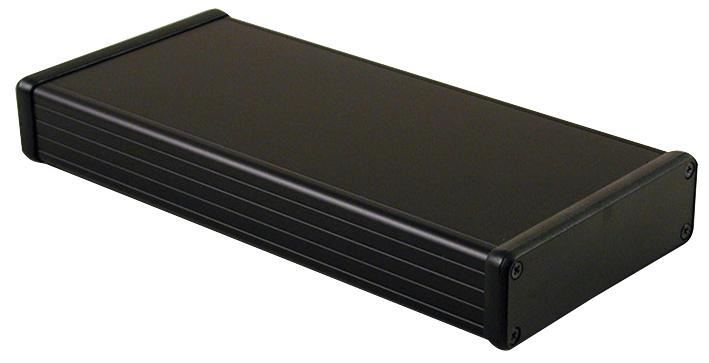 IP54 1455 Series Black Extruded Aluminium Instrument Enclosure - 220x103x30.5mm