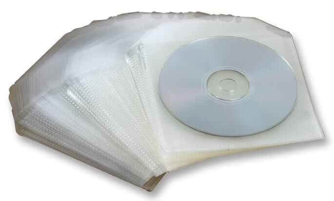 Polypropylene CD/DVD Sleeves Clear 100 Pack